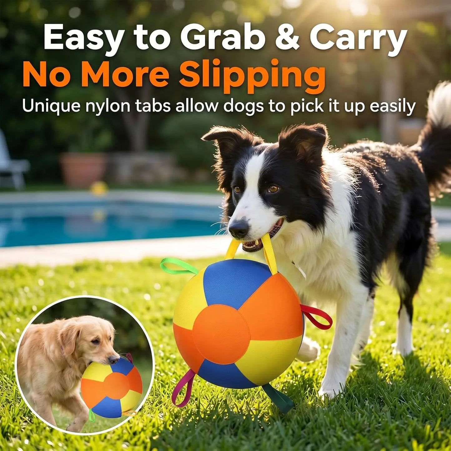 Herding Ball for Dogs and Horses, 18" Jolly Ball for Dogs, Dog Herding Balls for Australian Shepherd Collie,Herding Ball Durable Bite-Resistant with Reinforced Stitching, Medium Dog Toys Gifts