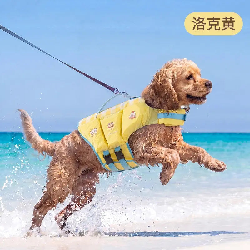 Dog Life Jacket - Pet High-Visibility Float Vest with Bright Contrast Colors, Ripstop Quick-Drying Fabric, Head Support for Pool, Lake, Ocean Activities