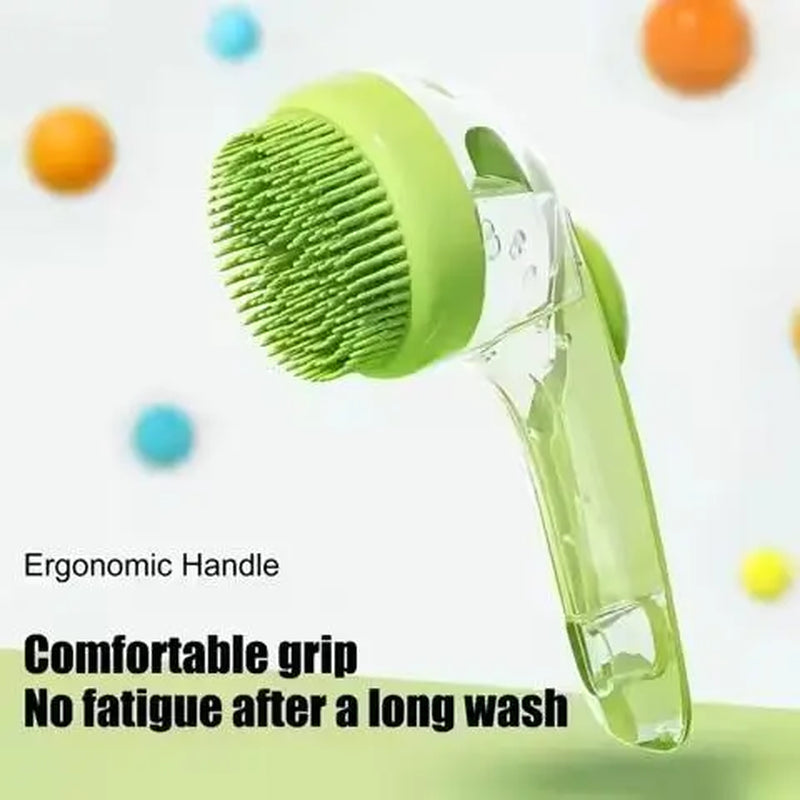 3-In-1 Pet Bath Brush with Shampoo Dispenser for Dogs & Cats, Ergonomic Handle, Gentle Massage Grooming Tool, Easy to Use, Essential Dog Bath Supply, Dog Bath Brush for Long and Short-Haired Dogs and Cats, Shower, Bath Accessory, Pet Shower, Pet, Bath Tim