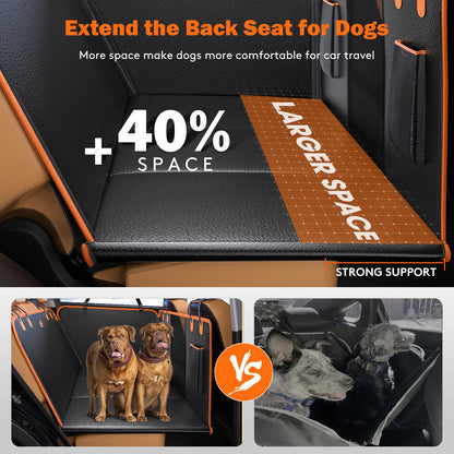 MIXJOY Dog Accessories,Waterproof Hard Bottom Dog Car Seat Cover, Folding Dog Bed for Car Travel,Outside Dog Bed,Expanded Space & Weight up to 400LBS Pet Accessories,Back to School