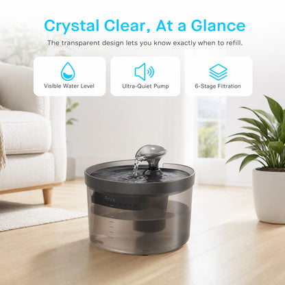 1.5L1.5L Pet Cat and Dog Water Dispenser Small Capacity Level Window