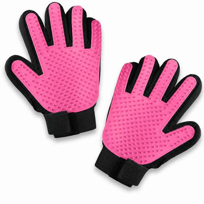 Pet Grooming Gloves, Upgrade Version with Enhanced 255 Silicone Grooming Tips, Hair Remover Mittens for Dogs & Cats, Bath Brush, 2-In-1 Deshedding & Massage Mitt, 5-Finger Flexible Design, for Bathing & Grooming, Safe for Long/Short/Curly Hair Pets