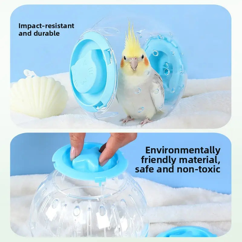 Geometric Stain-Resistant Bird Running Ball Toy - Tree/Condo Compatible Sports & Entertainment Toy for Tiger Skin, Peony Parrots