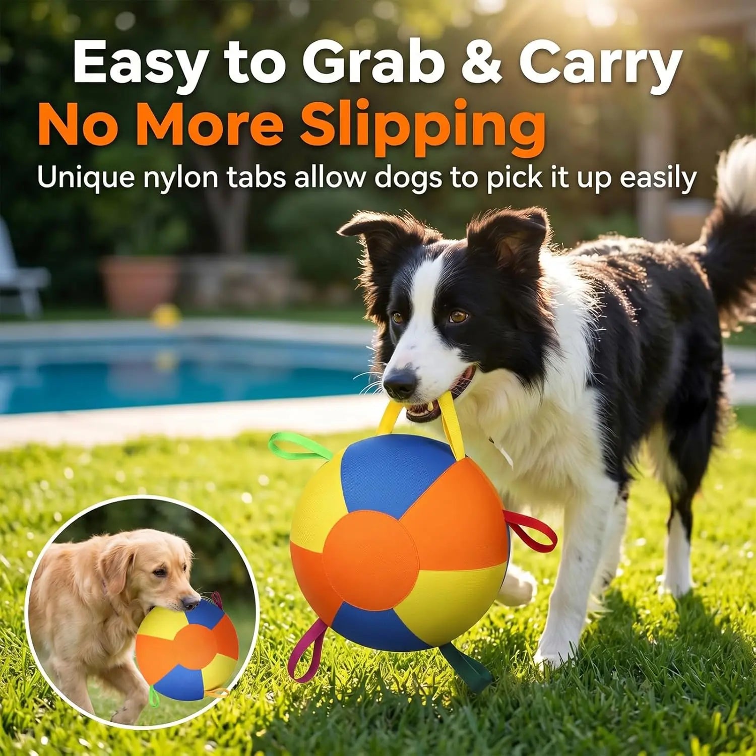 Herding Ball for Dogs and Horses, 18" Jolly Ball for Dogs, Dog Herding Balls for Australian Shepherd Collie,Herding Ball Durable Bite-Resistant with Reinforced Stitching, Medium Dog Toys Gifts