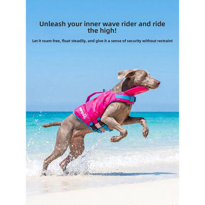 Dog Life Jacket - Pet High-Visibility Float Vest with Bright Contrast Colors, Ripstop Quick-Drying Fabric, Head Support for Pool, Lake, Ocean Activities