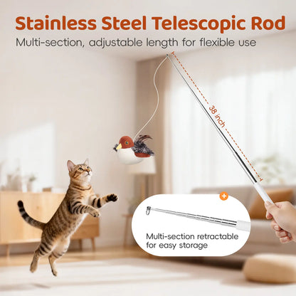 Potaroma Cat Toys Flapping Bird, Lifelike Chirping Cat Kicker, Rechargeable Touch Activated Interactive Kitten Toy #Backtoschool