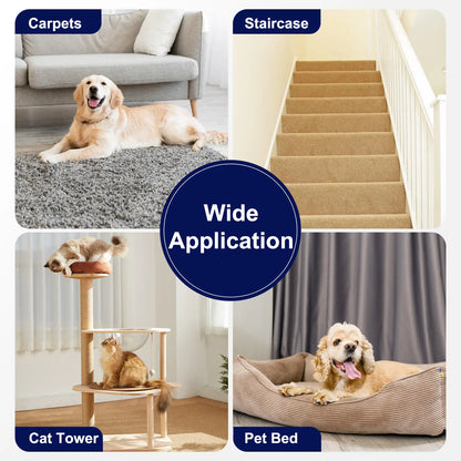 Pet Hair Removal Broom 2-In-1 Reusable Adjustable Long Handle Carpet Rake for Pet Hair Removal, 15 X 3 X 2-In