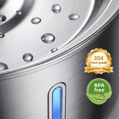 Stainless Steel Cat Water Fountain, 108Oz/3.2L Automatic Wireless Pet Water Dispenser with Sensor, Dog Fountain Water Bowl, Stainless Steel Dog Water Fountain, Pet Drinking Fountain, Ideal Gift for Cats and Dogs