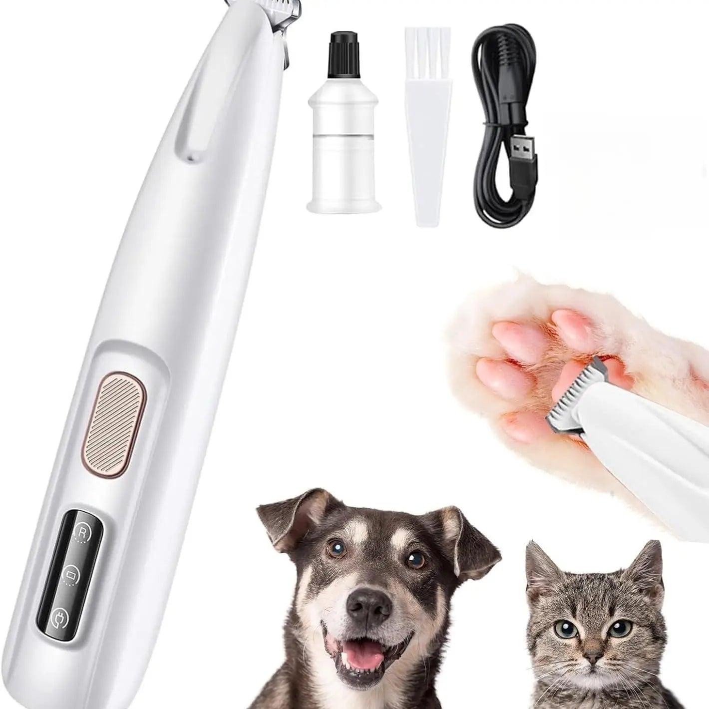 Rechargeable Pet Hair Trimmer Kit, Pet Paw Trimmer, Cordless Quiet Dog Trimmer for Grooming with LED Light, Small Dog Grooming Clippers for Dogs & Cats, Pet Grooming Tool,Waterproof, Pet Shaver,#Summervibes #Petlovers