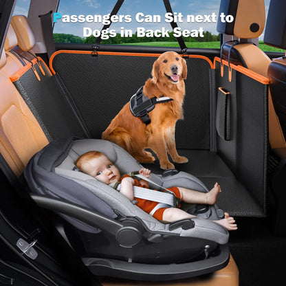 MIXJOY Dog Accessories,Waterproof Hard Bottom Dog Car Seat Cover, Folding Dog Bed for Car Travel,Outside Dog Bed,Expanded Space & Weight up to 400LBS Pet Accessories,Back to School