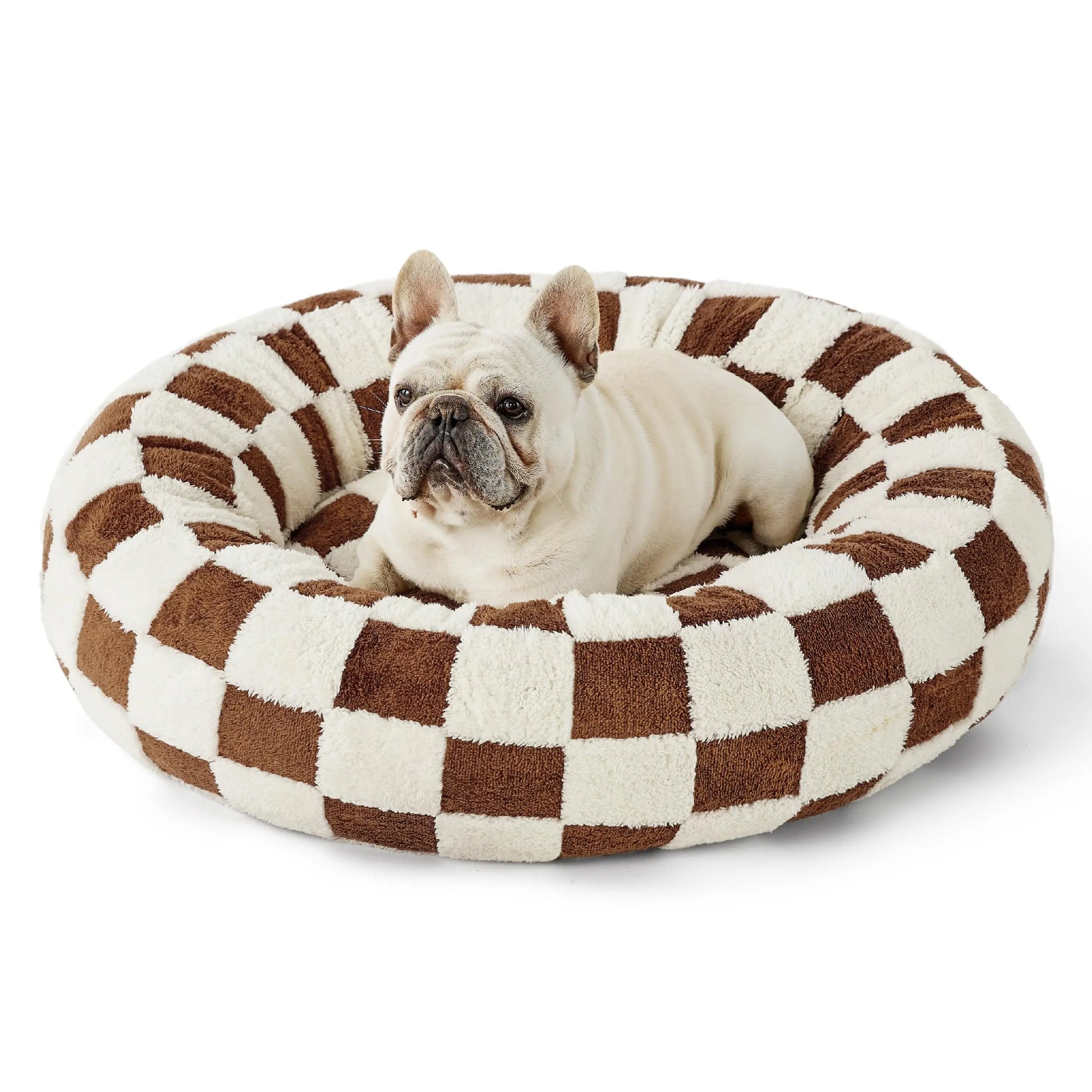 Lesure Jacquard Donut Dog Bed - Original Design Pattern,Cute Home Decor as Gift for Pet,Washable Cover Cute Home Decor as Gift for Pet,Anti Slip Bottom