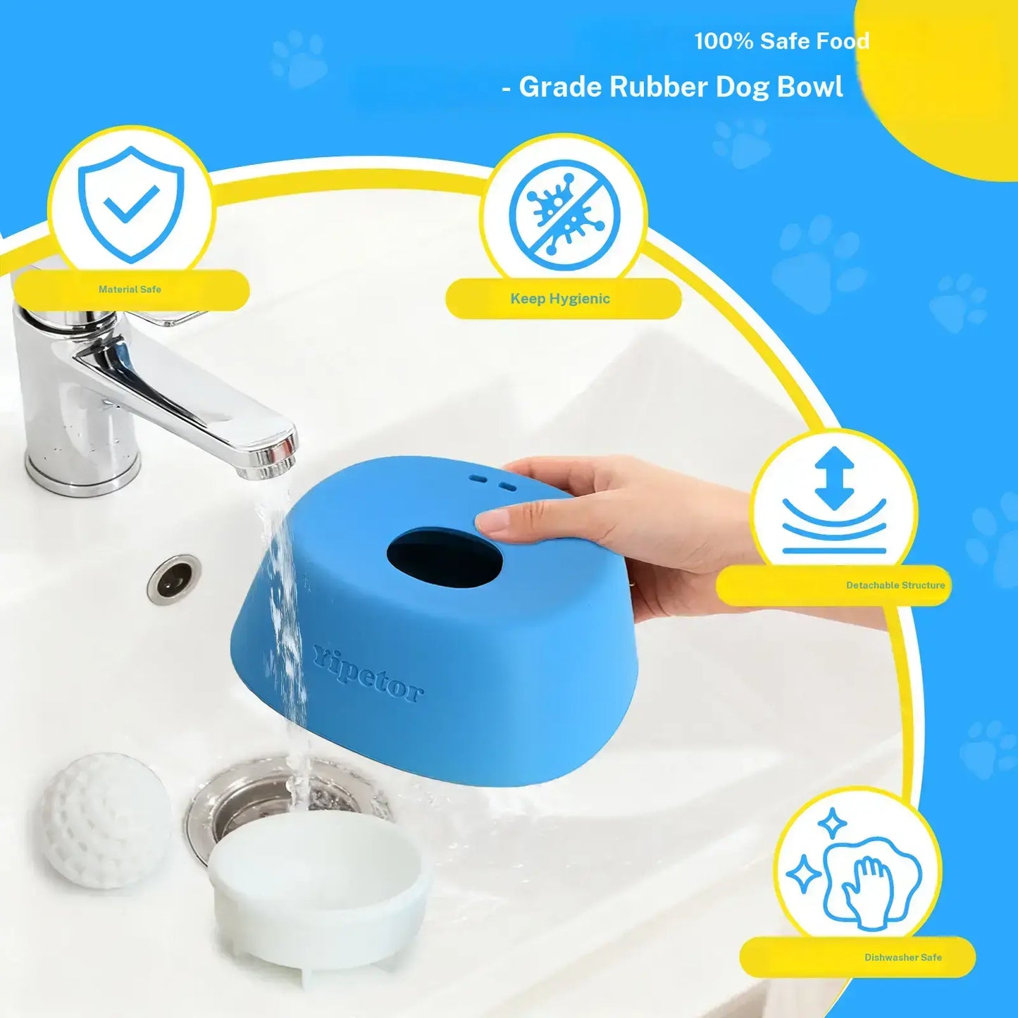 Yipetor Slow Feeder Dog Bowls for Liquid Treat, Free Gift, Buy 2 Get 1 [Built in Rolling Ball] No Spill Bone Broth Dog Licking Bowl, Multi Purpose Puppy Yogurt Feeder Bowl for All Breeds Dietary Supplement/Post Op Nutrition Feeding,Back to School