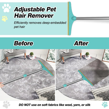 Cat Hair Remover, Adjustable Pet Hair Remover, Pet Cleaning Brush with Hanging Ring, Power Broom, Pet Hair Remover Tool for Carpets Floor Use, Valentine'S Day Gift, Hair Removal