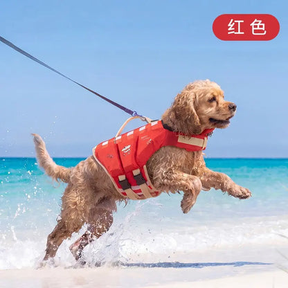 Dog Life Jacket - Pet High-Visibility Float Vest with Bright Contrast Colors, Ripstop Quick-Drying Fabric, Head Support for Pool, Lake, Ocean Activities