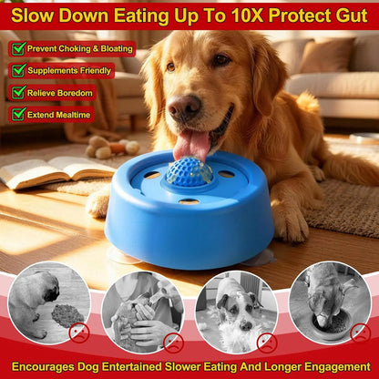 2 Pack Slow Feeder Dog Bowls for Liquid Treats Broth Yogurt, 250ML Dog Lick Bowl with Rolling Ball, Bottom Has Three Suction Cup to Prevent Sliding.Non-Slip Dog Feeding Bowl Pup Licking Bowl for Small Medium Large Dogs,Baby Gifts