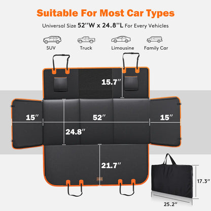 MIXJOY Dog Accessories,Waterproof Hard Bottom Dog Car Seat Cover, Folding Dog Bed for Car Travel,Outside Dog Bed,Expanded Space & Weight up to 400LBS Pet Accessories,Back to School