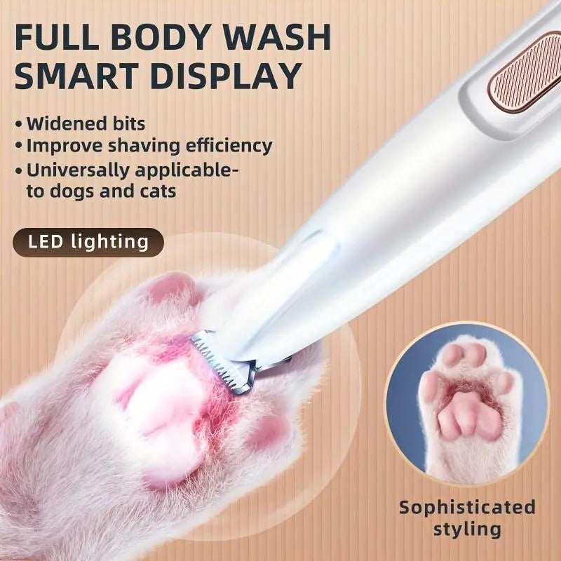 Rechargeable Pet Hair Trimmer Kit, Pet Paw Trimmer, Cordless Quiet Dog Trimmer for Grooming with LED Light, Small Dog Grooming Clippers for Dogs & Cats, Pet Grooming Tool,Waterproof, Pet Shaver,#Summervibes #Petlovers