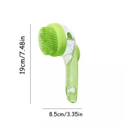 3-In-1 Pet Bath Brush with Shampoo Dispenser for Dogs & Cats, Ergonomic Handle, Gentle Massage Grooming Tool, Easy to Use, Essential Dog Bath Supply, Dog Bath Brush for Long and Short-Haired Dogs and Cats, Shower, Bath Accessory, Pet Shower, Pet, Bath Tim