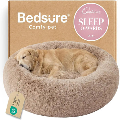 Lesure Jacquard Donut Dog Bed - Original Design Pattern,Cute Home Decor as Gift for Pet,Washable Cover Cute Home Decor as Gift for Pet,Anti Slip Bottom