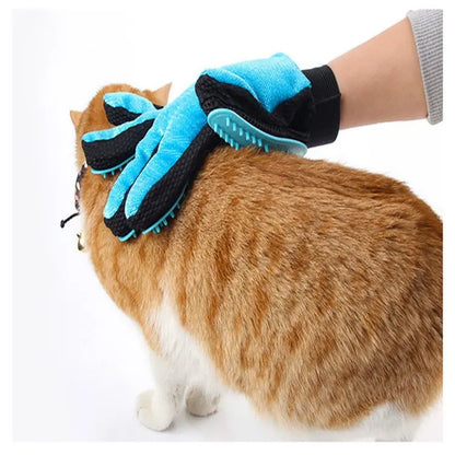Pet Grooming Gloves, Upgrade Version with Enhanced 255 Silicone Grooming Tips, Hair Remover Mittens for Dogs & Cats, Bath Brush, 2-In-1 Deshedding & Massage Mitt, 5-Finger Flexible Design, for Bathing & Grooming, Safe for Long/Short/Curly Hair Pets