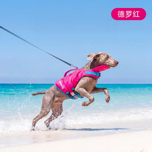 Dog Life Jacket - Pet High-Visibility Float Vest with Bright Contrast Colors, Ripstop Quick-Drying Fabric, Head Support for Pool, Lake, Ocean Activities