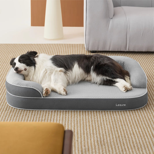 Lesure Realortho Orthopedic Dog Bed - Joint Protection for Large & Senior Dogs,Premium Memory Foam Orthopedic Bed for Senior Joint Support with Waterproof Washable Cover, Comfort Couch Sofa for Deep Sleep