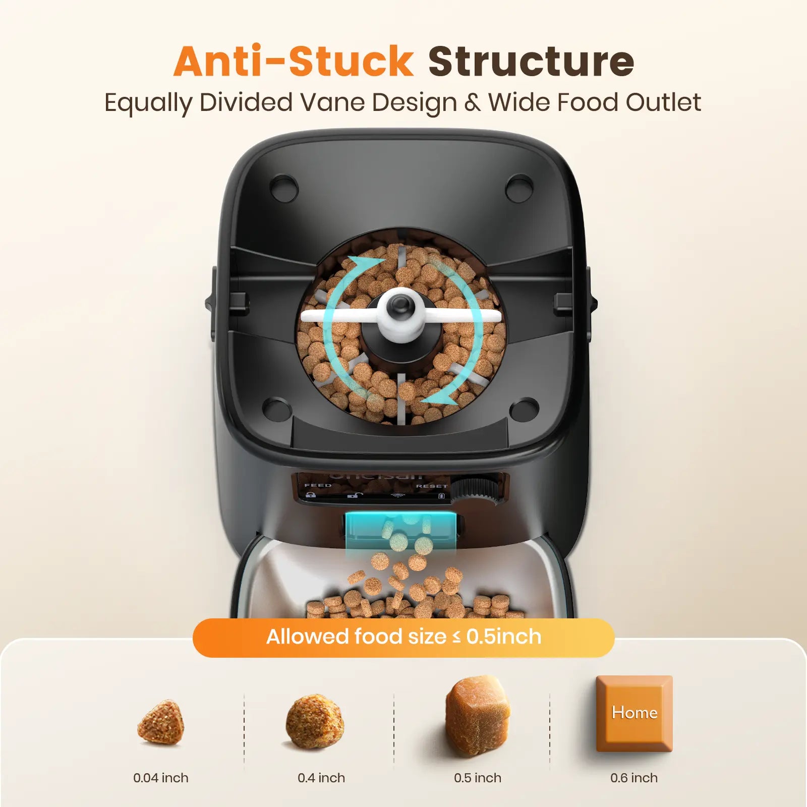 Oneisall Smart Pet Feeder, 3.5L Automatic Food Dispenser for Cats, Dogs，Small Pets Indoor, Timed and Quantitative Dry Food Cat Feeder Kibble, Feeding