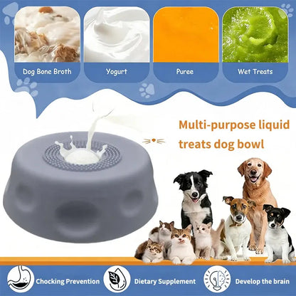 Slow Feeder Dog Bowls for Liquid Treat, Anti-Slip[Entertained Ball-In] Bone Broth Dog Lick Bowl,Pet Licking Bowls Cat Water Fountain Dog Products Puppy Essentials Cool Dog Stuff Paw Pace Liquid Slow Feeder Roller Ball Non-Slip Lick Ball Bowl Feeding