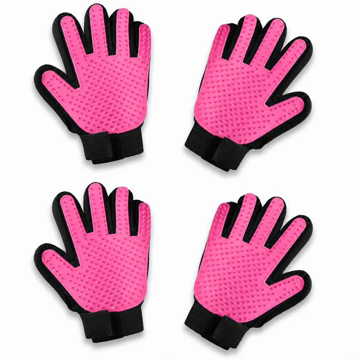 Pet Grooming Gloves, Upgrade Version with Enhanced 255 Silicone Grooming Tips, Hair Remover Mittens for Dogs & Cats, Bath Brush, 2-In-1 Deshedding & Massage Mitt, 5-Finger Flexible Design, for Bathing & Grooming, Safe for Long/Short/Curly Hair Pets