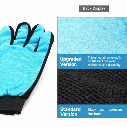 Pet Grooming Gloves, Upgrade Version with Enhanced 255 Silicone Grooming Tips, Hair Remover Mittens for Dogs & Cats, Bath Brush, 2-In-1 Deshedding & Massage Mitt, 5-Finger Flexible Design, for Bathing & Grooming, Safe for Long/Short/Curly Hair Pets
