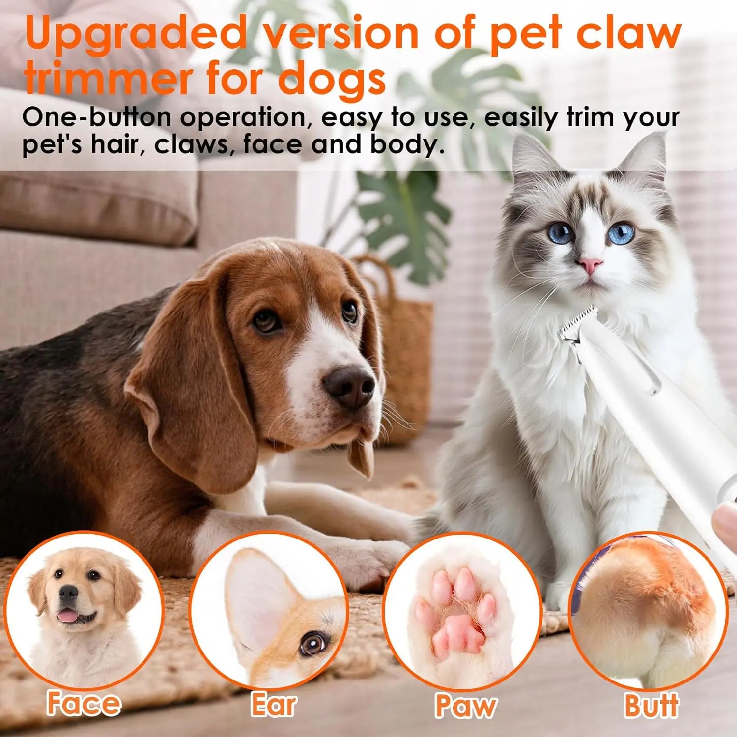 Rechargeable Pet Hair Trimmer Kit, Pet Paw Trimmer, Cordless Quiet Dog Trimmer for Grooming with LED Light, Small Dog Grooming Clippers for Dogs & Cats, Pet Grooming Tool,Waterproof, Pet Shaver,#Summervibes #Petlovers