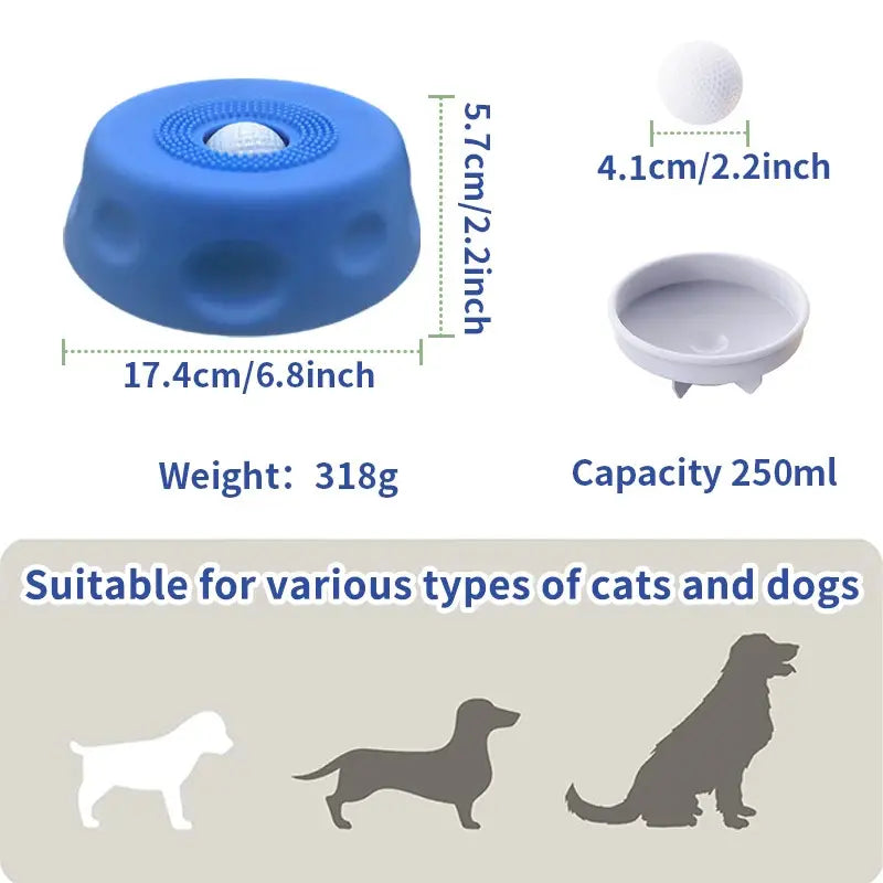 Slow Feeder Dog Bowls for Liquid Treat, Anti-Slip[Entertained Ball-In] Bone Broth Dog Lick Bowl,Pet Licking Bowls Cat Water Fountain Dog Products Puppy Essentials Cool Dog Stuff Paw Pace Liquid Slow Feeder Roller Ball Non-Slip Lick Ball Bowl Feeding