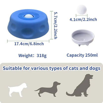 Slow Feeder Dog Bowls for Liquid Treat, Anti-Slip[Entertained Ball-In] Bone Broth Dog Lick Bowl,Pet Licking Bowls Cat Water Fountain Dog Products Puppy Essentials Cool Dog Stuff Paw Pace Liquid Slow Feeder Roller Ball Non-Slip Lick Ball Bowl Feeding