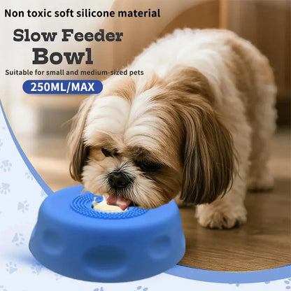 Slow Feeder Dog Bowls for Liquid Treat, Anti-Slip[Entertained Ball-In] Bone Broth Dog Lick Bowl,Pet Licking Bowls Cat Water Fountain Dog Products Puppy Essentials Cool Dog Stuff Paw Pace Liquid Slow Feeder Roller Ball Non-Slip Lick Ball Bowl Feeding