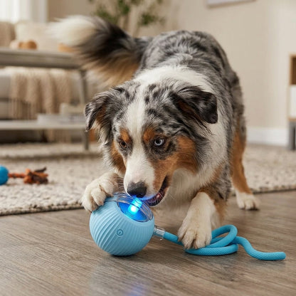 🐱 Interactive Pet Teaser Toy – Rolling Ball with 2 Extra Tails | Engaging Exercise & Play Toy for Cats & Dogs