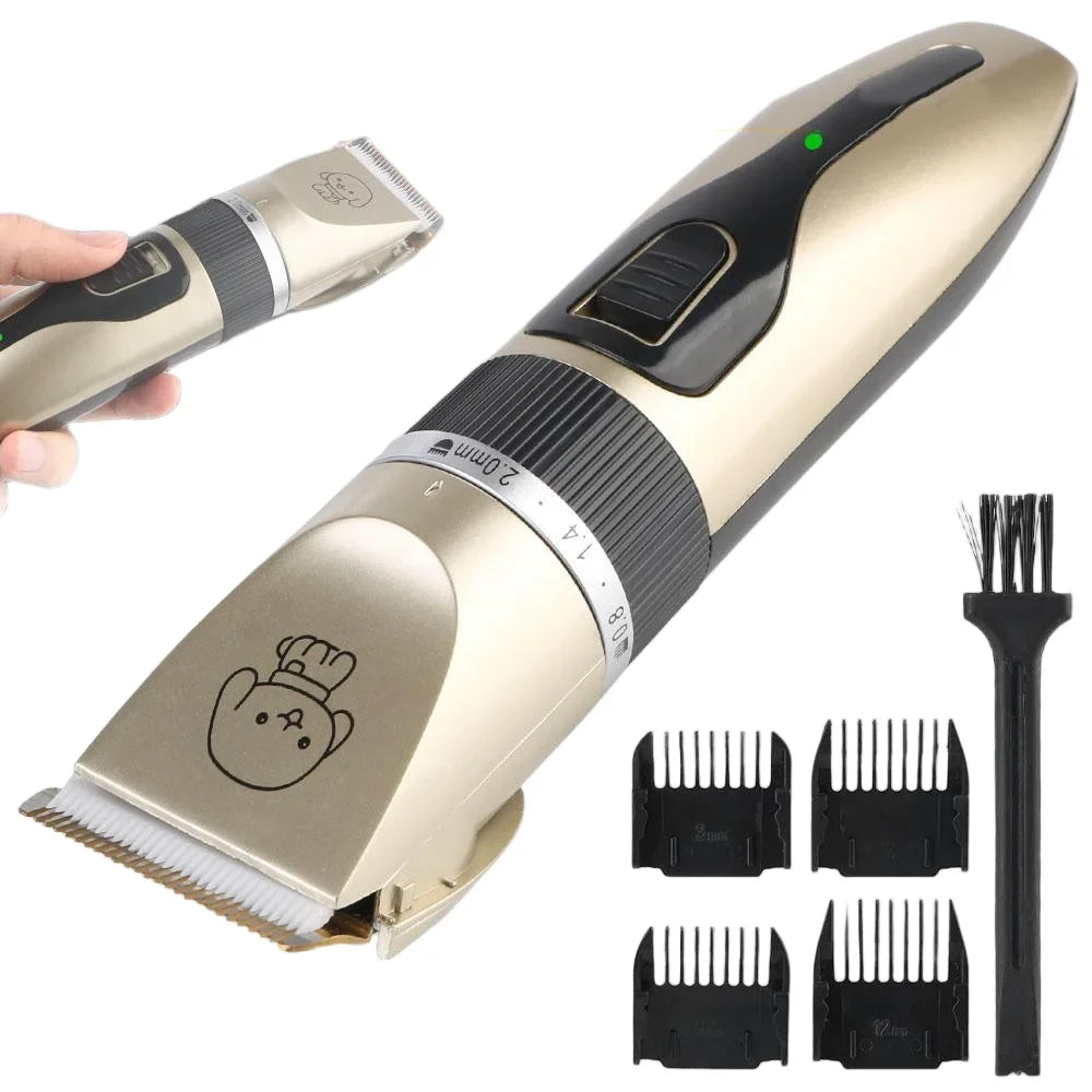 Pet Hair Trimmer – Rechargeable Electric Dog & Cat Clippers | Quiet Grooming Shaver for Home Use