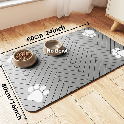 Waterproof Pet Feeding Mat – Quick-Dry Absorbent Placemat for Dog & Cat Food and Water Bowls | Non-Slip Rubber Backing