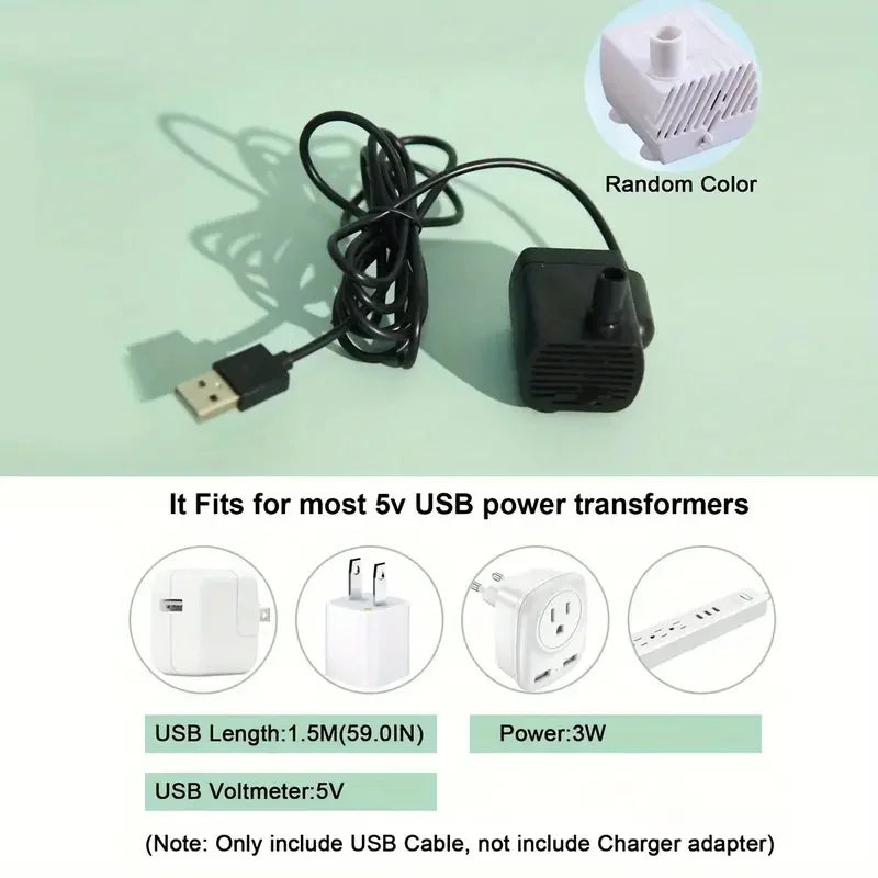 5V USB Pet Water Fountain – Whisper-Quiet Automatic Water Dispenser for Cats & Dogs | Food-Grade PP, Low-Voltage Design