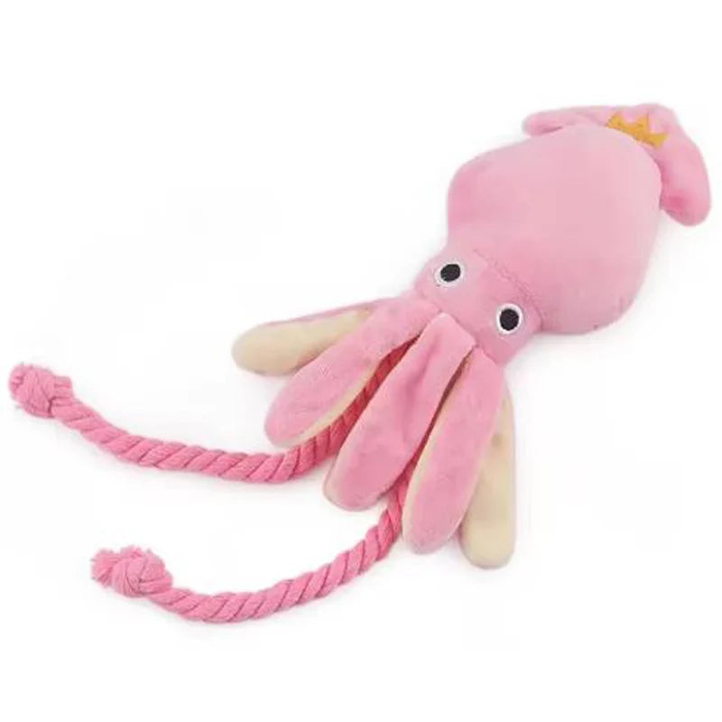 Octopus Rope Dog Toy – Squeaky Interactive Chew Toy for Dogs & Cats | Durable Dental Toy for Playtime & Teeth Cleaning