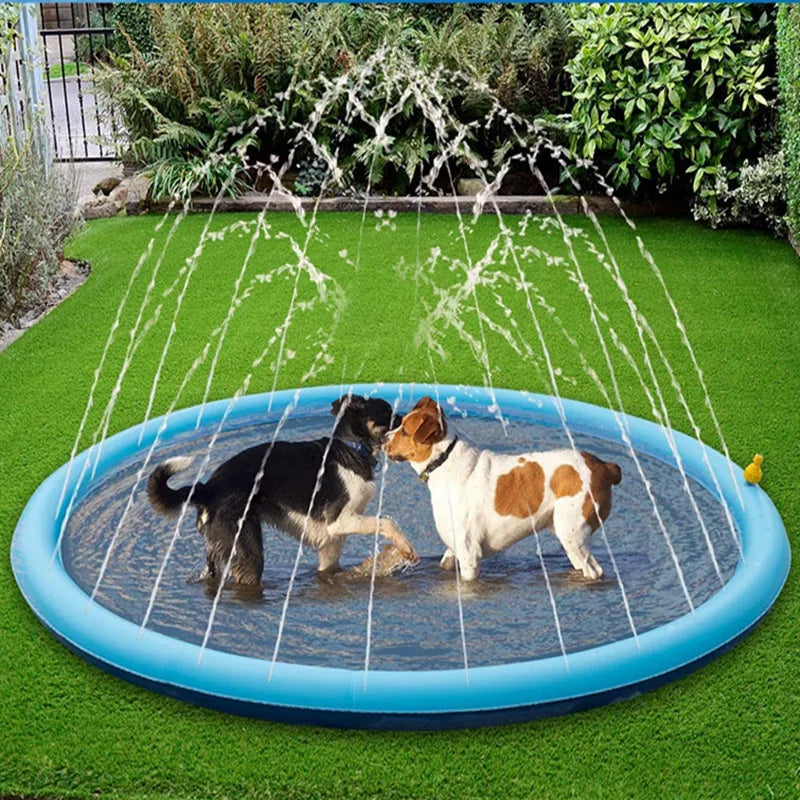 Dog Splash Pad Sprinkler Mat – Inflatable PVC Water Play Mat for Dogs | Outdoor Pet Water Toy & Summer Cooling Pad
