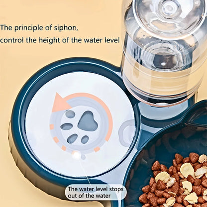Cute Ear Design 3-in-1 Pet Bowl Set with Gravity Water Bottle