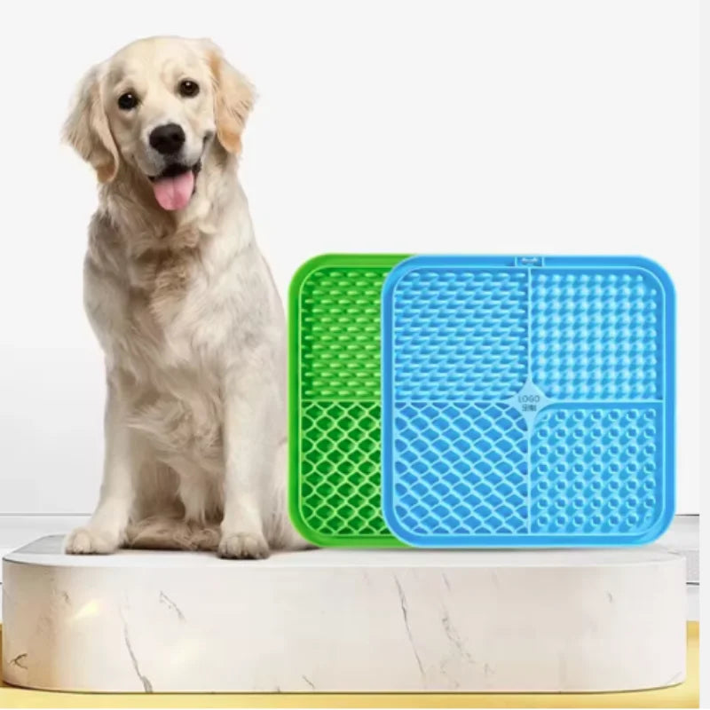 Silicone Dog Lick Mat – Slow Feeder & Bath Time Distraction Mat with Suction Cups for Treats & Training