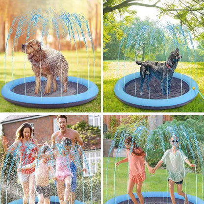 Dog Splash Pad Sprinkler Mat – Inflatable PVC Water Play Mat for Dogs | Outdoor Pet Water Toy & Summer Cooling Pad