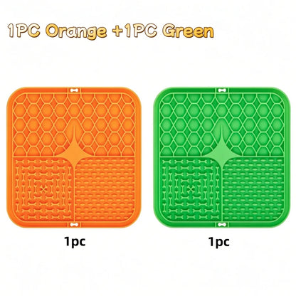Silicone Dog Lick Mat – Slow Feeder & Bath Time Distraction Mat with Suction Cups for Treats & Training