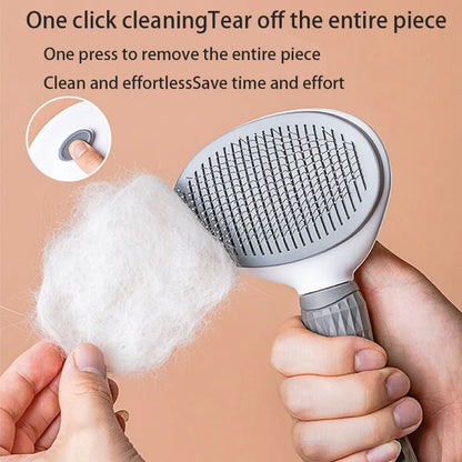 Pet Grooming Brush – Self-Cleaning Dog & Cat Hair Remover Comb | Deshedding Brush for Puppies, Kittens & Pets