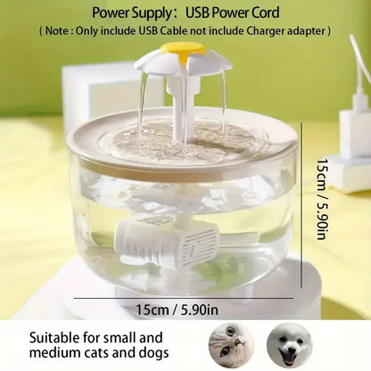 5V USB Pet Water Fountain – Whisper-Quiet Automatic Water Dispenser for Cats & Dogs | Food-Grade PP, Low-Voltage Design