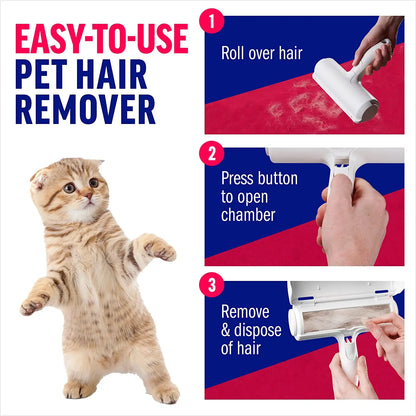 Self-Cleaning Pet Hair Remover Roller – Reusable Dog & Cat Fur Lint Roller for Furniture, Couches, Carpets & Clothes