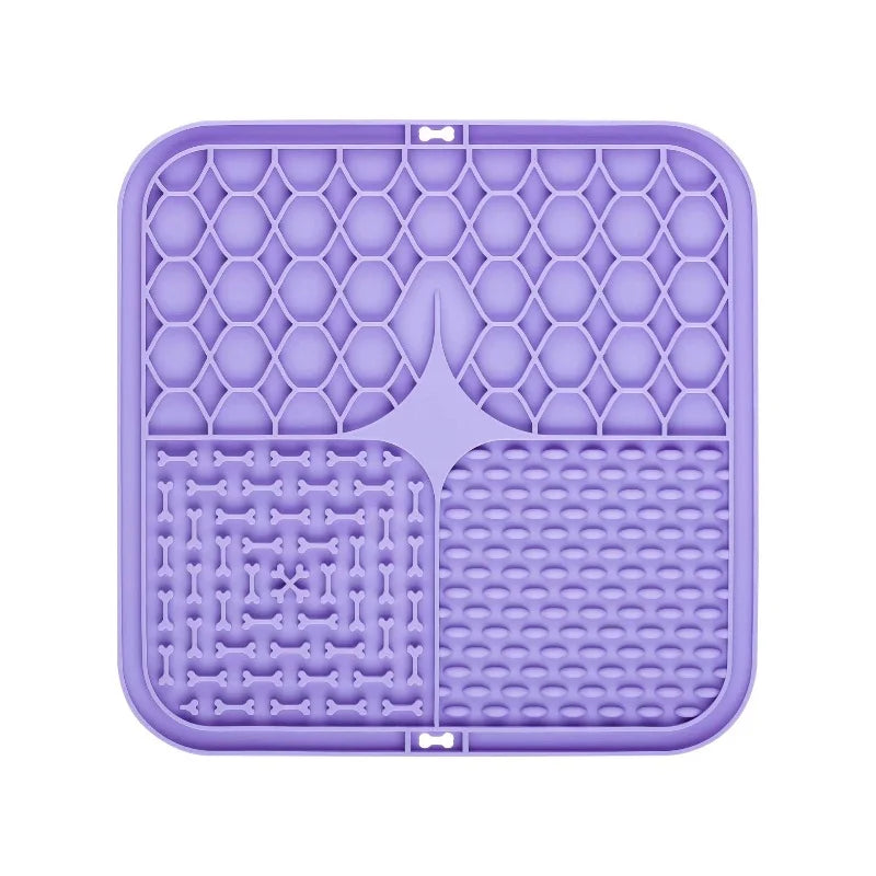 Silicone Dog Lick Mat – Slow Feeder & Bath Time Distraction Mat with Suction Cups for Treats & Training