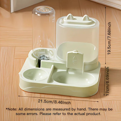 2-in-1 Automatic Pet Feeder & Water Dispenser – Large Capacity Food & Water Bowl with Dry/Wet Food Separation for Dogs & Cats