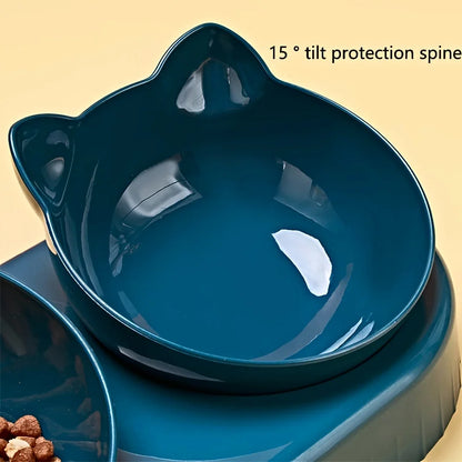 Cute Ear Design 3-in-1 Pet Bowl Set with Gravity Water Bottle